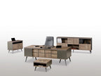 4-teiliges Extrem Büromöbel Set mit modernem Schreibtisch, extrabreitem Aktenschrank und Sideboard für eine professionelle Büroeinrichtung.